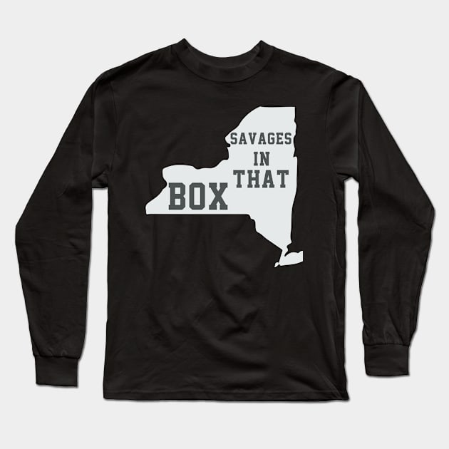 Savages in that box New York silhouette Long Sleeve T-Shirt by soufyane